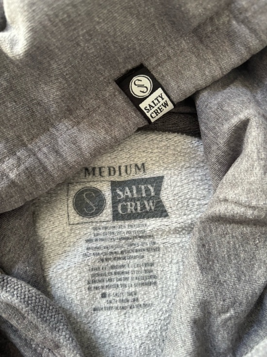 Salty Crew Gray Hoodie with Yellow & Blue Chasing Tail Graphic size M - Picture 7 of 7